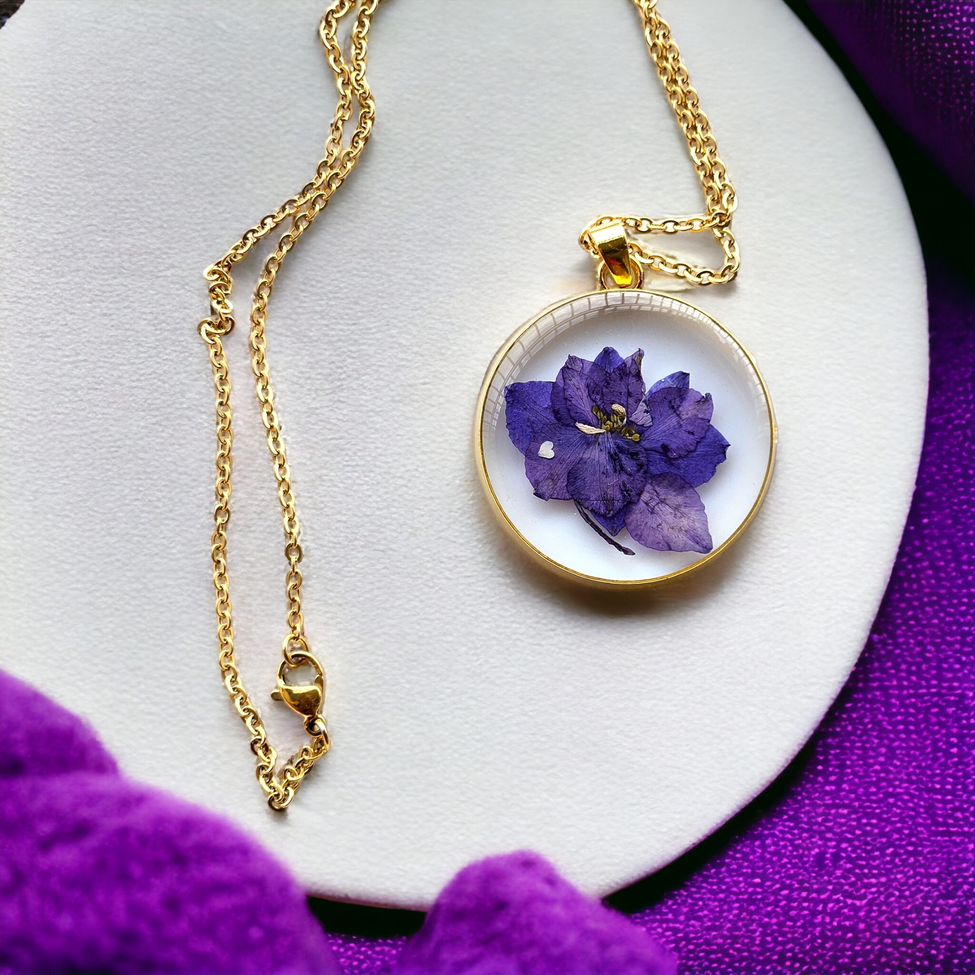 Water Lily Jewellery Set | Real Flower Jewellery | Water Lily Necklace