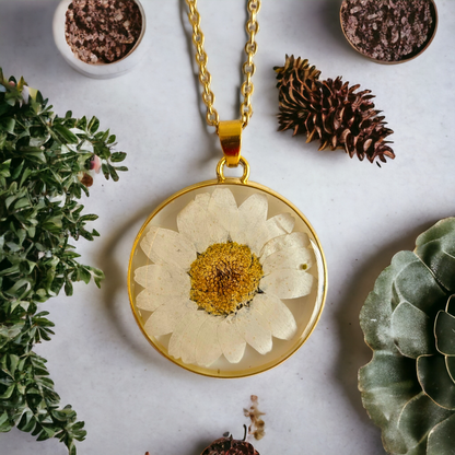 White Daisy Necklace | Real Flower Jewellery