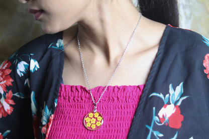 Yellow Daffodil Necklace | Real Flower Jewellery | Daffodil | Elnorah Jewellery