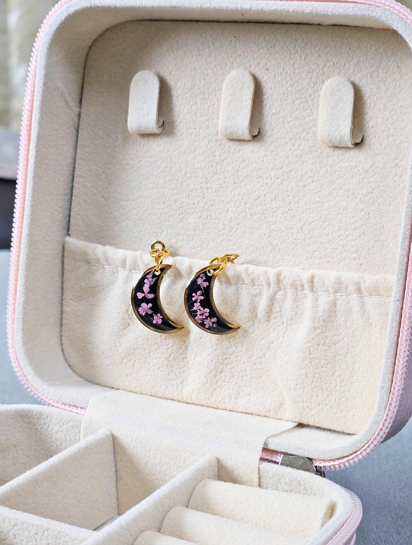 Moon Earrings | Earrings for women | Floral Earrings | Valentines day gift | Gift for women