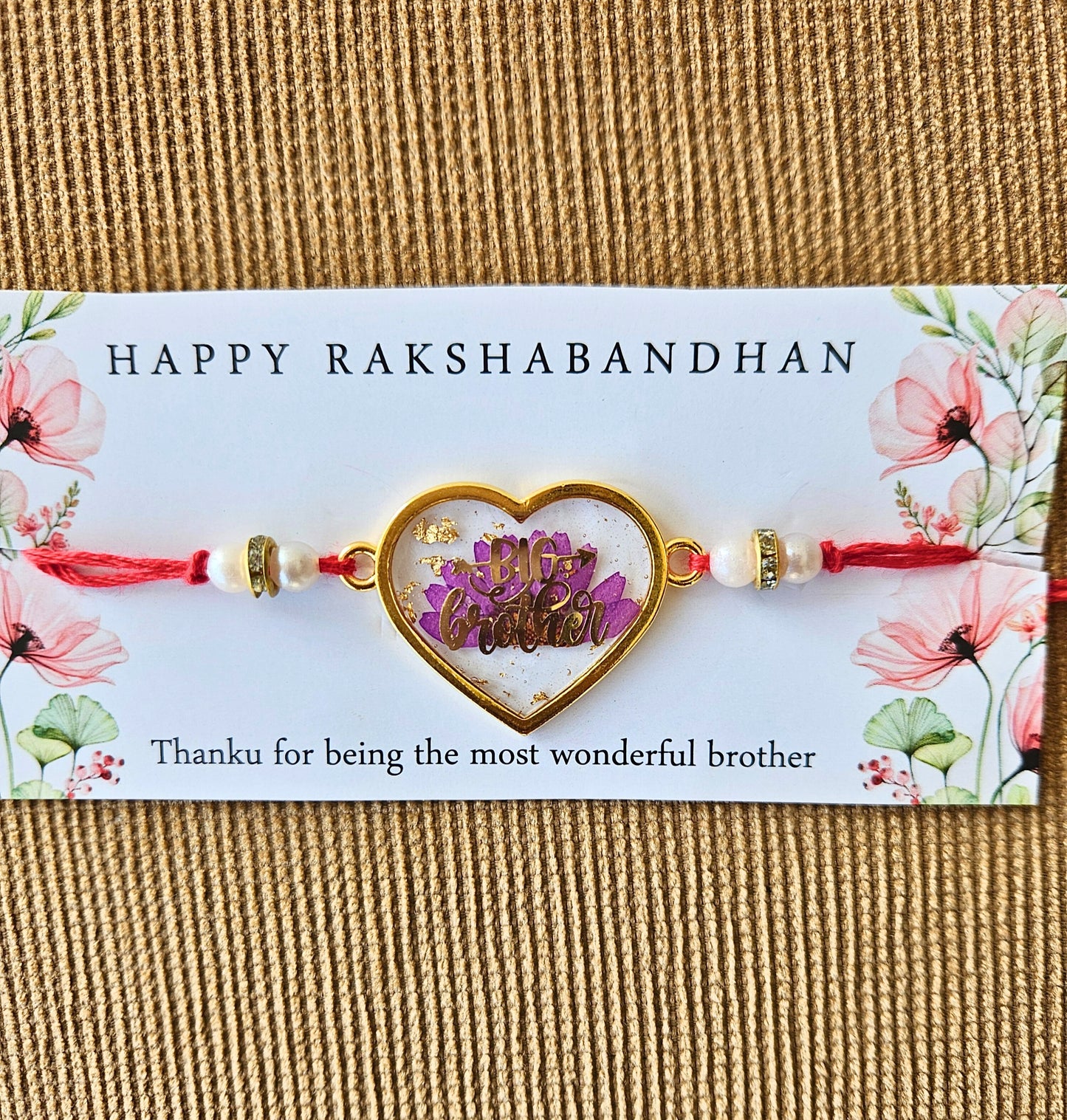 Big Brother Purple Daisy Rakhi
