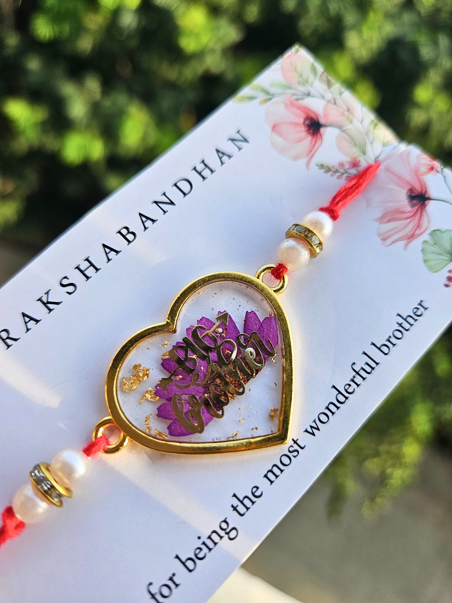 Big Brother Purple Daisy Rakhi