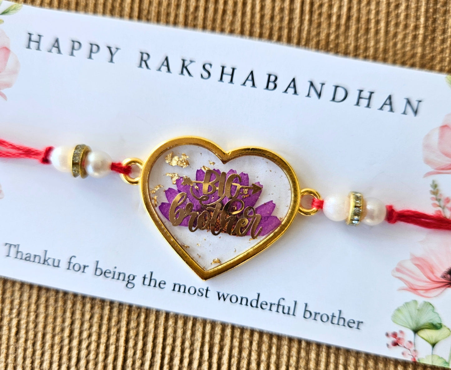 Big Brother Purple Daisy Rakhi