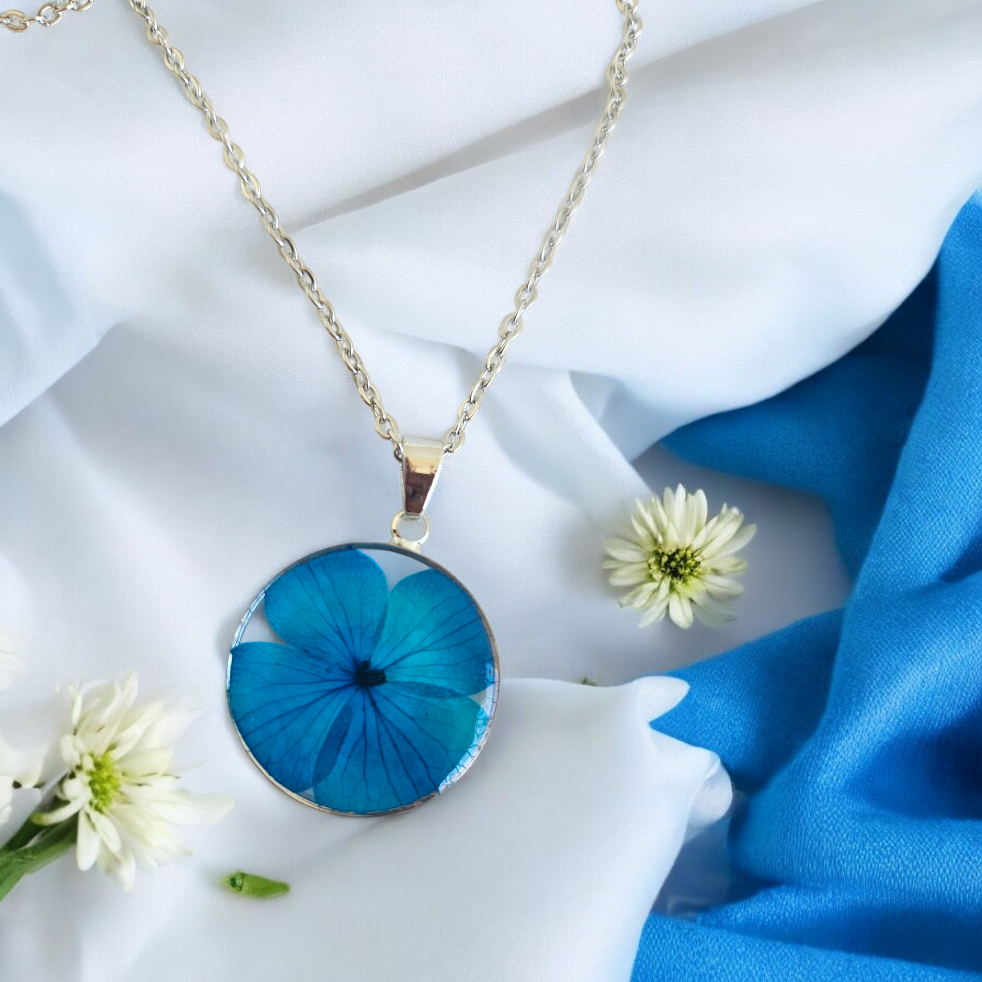 Blue Petal Harmony Necklace | Jewellery for Women | Gifts for women girls | Real Flower Jewellery