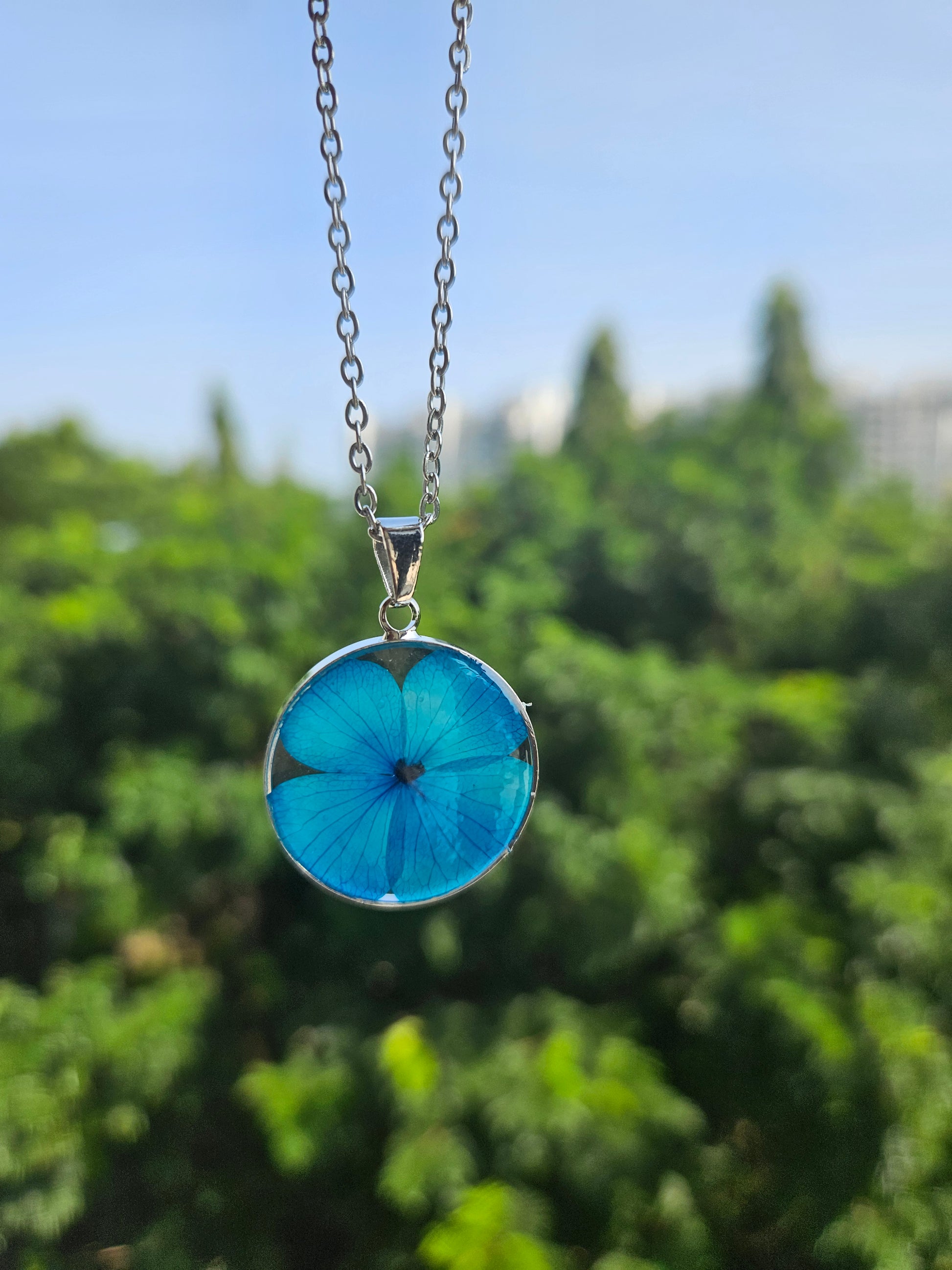 Blue Petal Harmony Necklace | Jewellery for Women | Gifts for women girls | Real Flower Jewellery