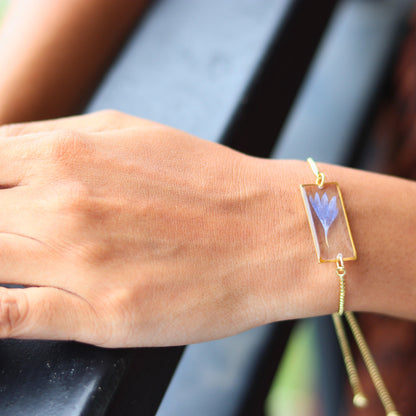 Blue Meadow Bracelet | Bracelet for women | Gifts for girlfriend and wife | Real Flower Jewellery