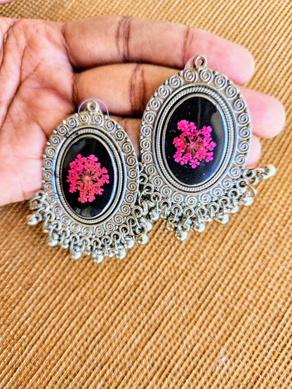 Blush Lace Bloom Jhumka | Real Flower Jewellery | Floral Jhumka