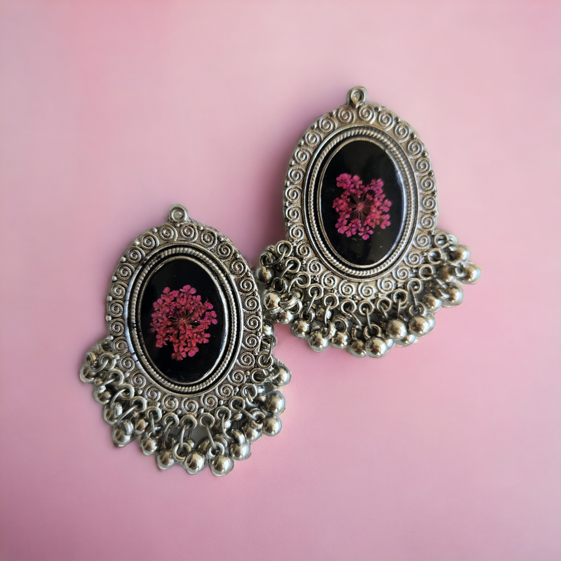 Blush Lace Bloom Jhumka | Real Flower Jewellery | Floral Jhumka