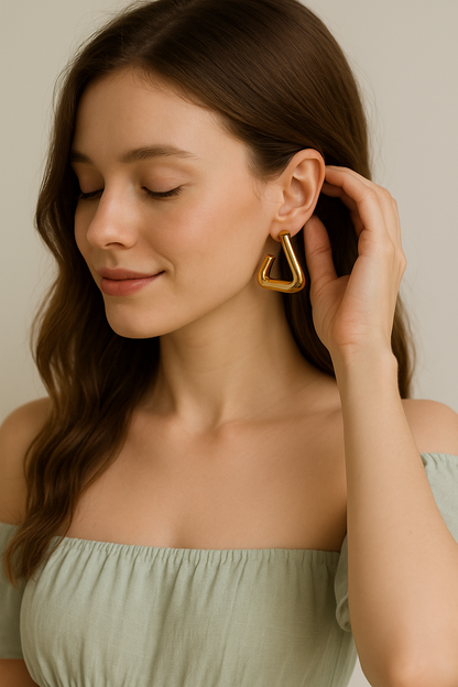 Bold Edge Hoops | Hoop Earrings for Women | Waterproof Jewellery for Women