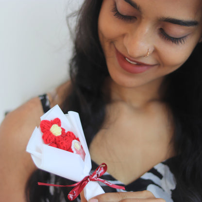 Crimson Charm Mini Daisy Bouquet | Red daisy mini bouquet | Valentines day gift | mini flower bouquet | Elnorah