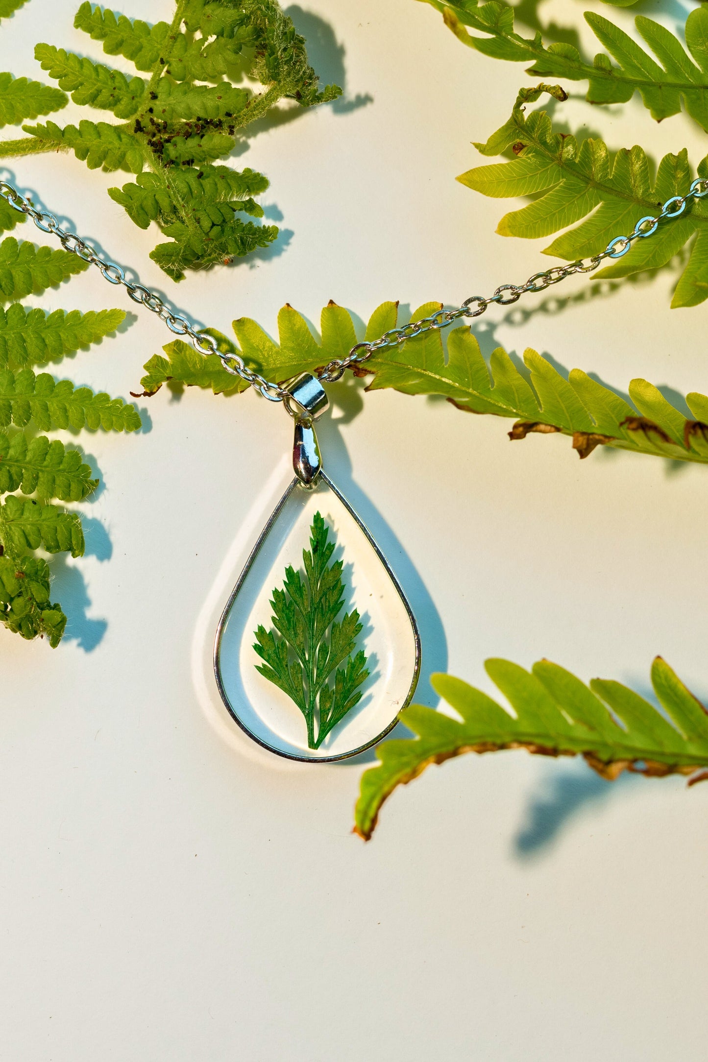 fern necklace silver |  Real Flower Jewellery | Elnorah Jewellery | Fern