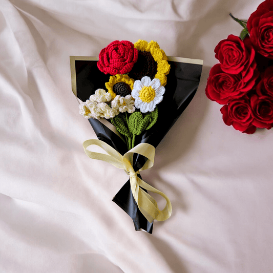 Golden Bloom Love Bouquet | Valentines day gift | Flower bouquet for valentines day