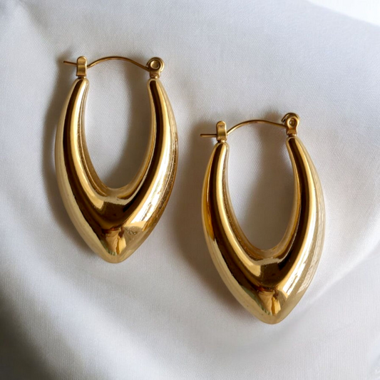 Golden Eclipse Hoops | Waterproof Hoop Earrings for Women | Fashion earrings 