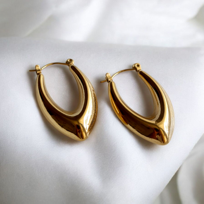 Golden Eclipse Hoops | Waterproof Hoop Earrings for Women | Fashion earrings 