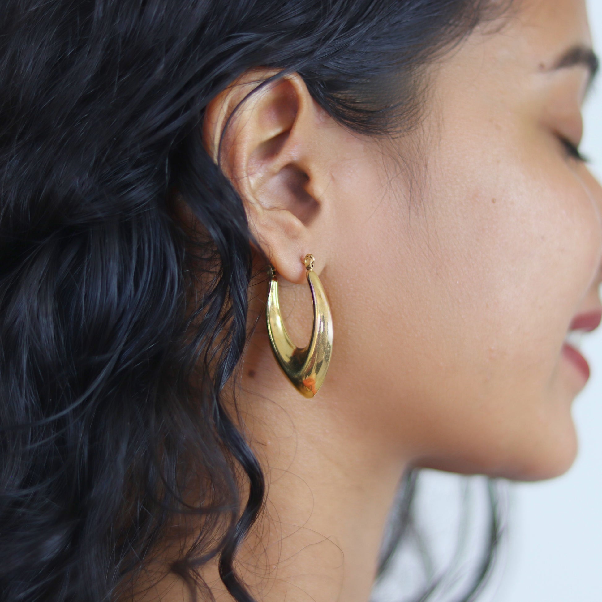 Golden Eclipse Hoops | Waterproof Hoop Earrings for Women | Fashion earrings 