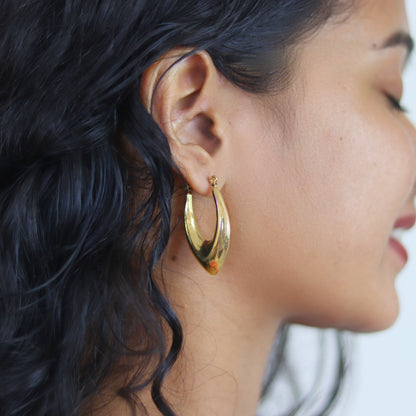 Golden Eclipse Hoops | Waterproof Hoop Earrings for Women | Fashion earrings 