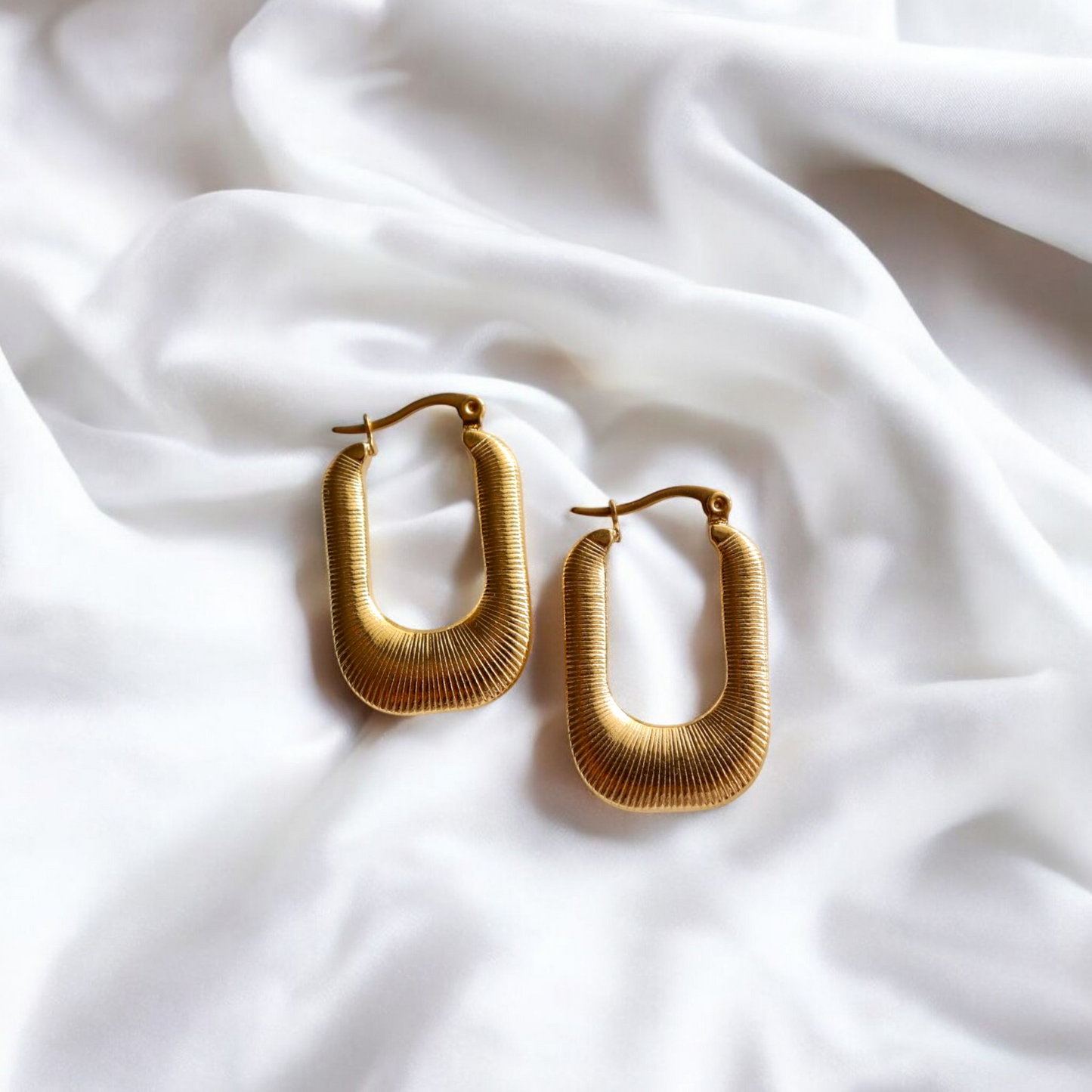 Golden Radiance Hoops | Fashion Hoop Earrings for Women | Waterproof Earrings set