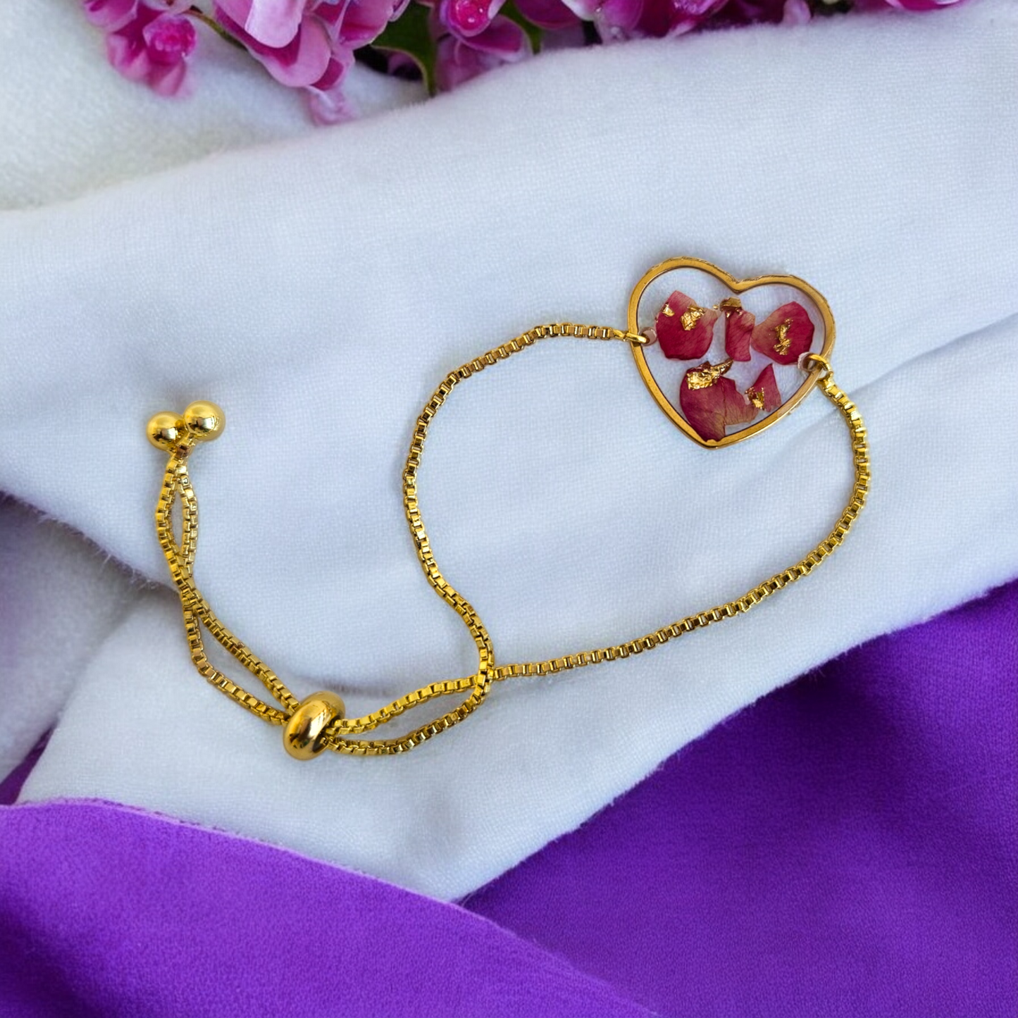 Heart of Roses Bracelet | Bracelet for Women | Real flower jewellery | Gifts for her | Elnorah Jewellery