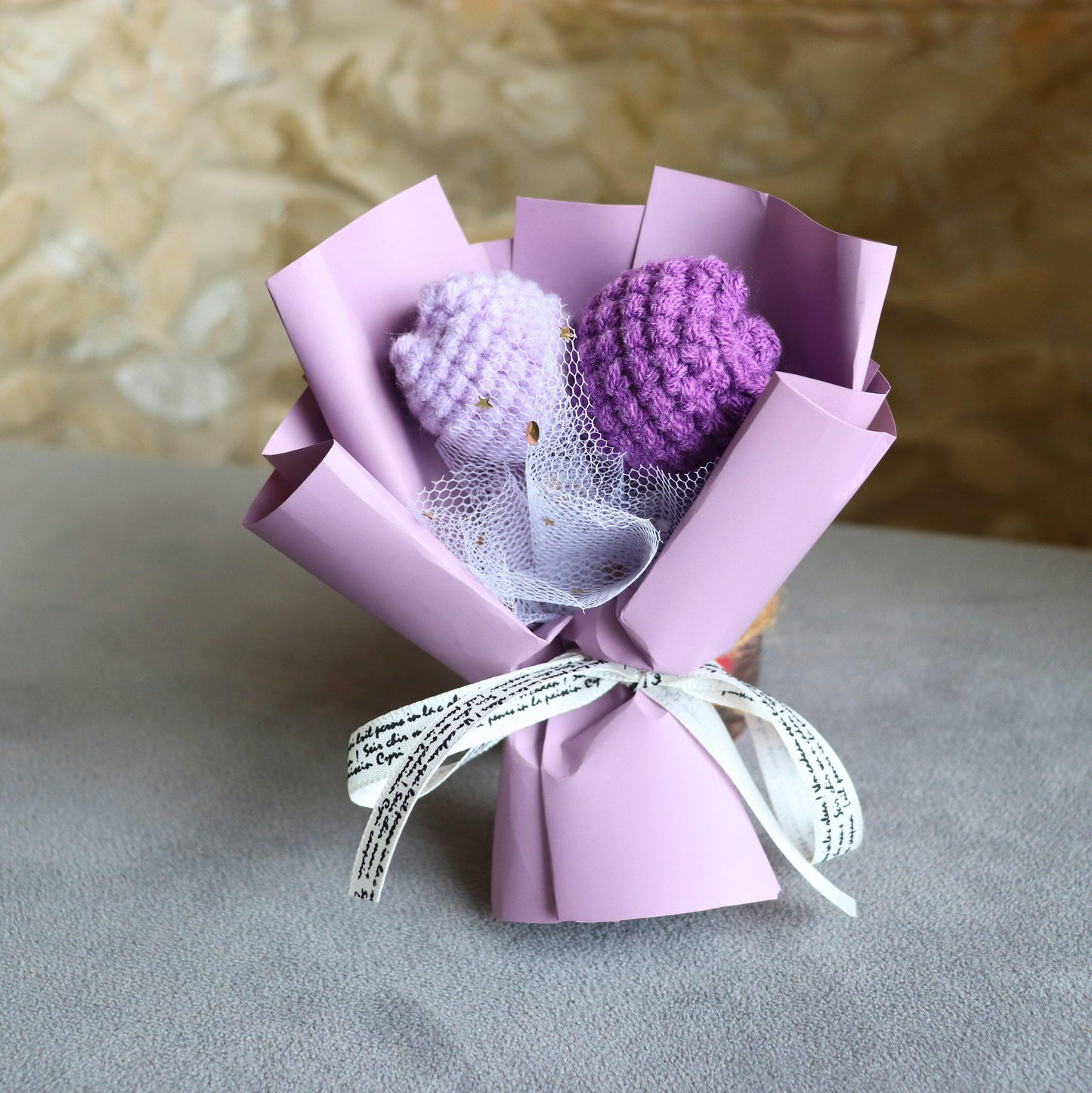 Lavender Grace Mini Tulip Bouquet | Valentines day gift | Gift for women | Mini bouquet crochet flower | Tulip mini crochet | Elnorah