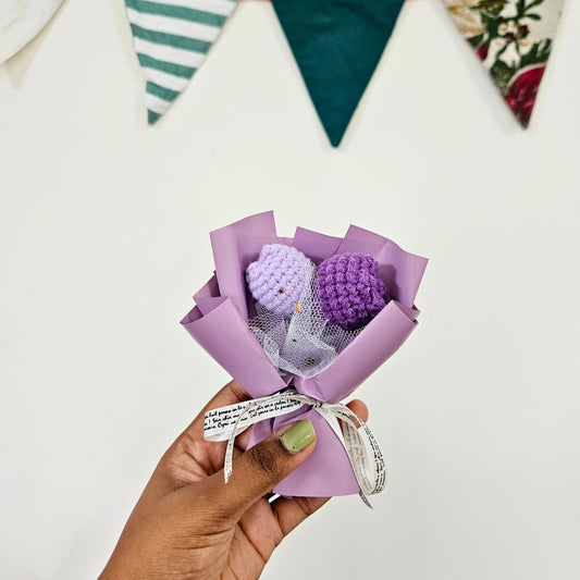 Lavender Grace Mini Tulip Bouquet | Valentines day gift | Gift for women | Mini bouquet crochet flower | Tulip mini crochet | Elnorah