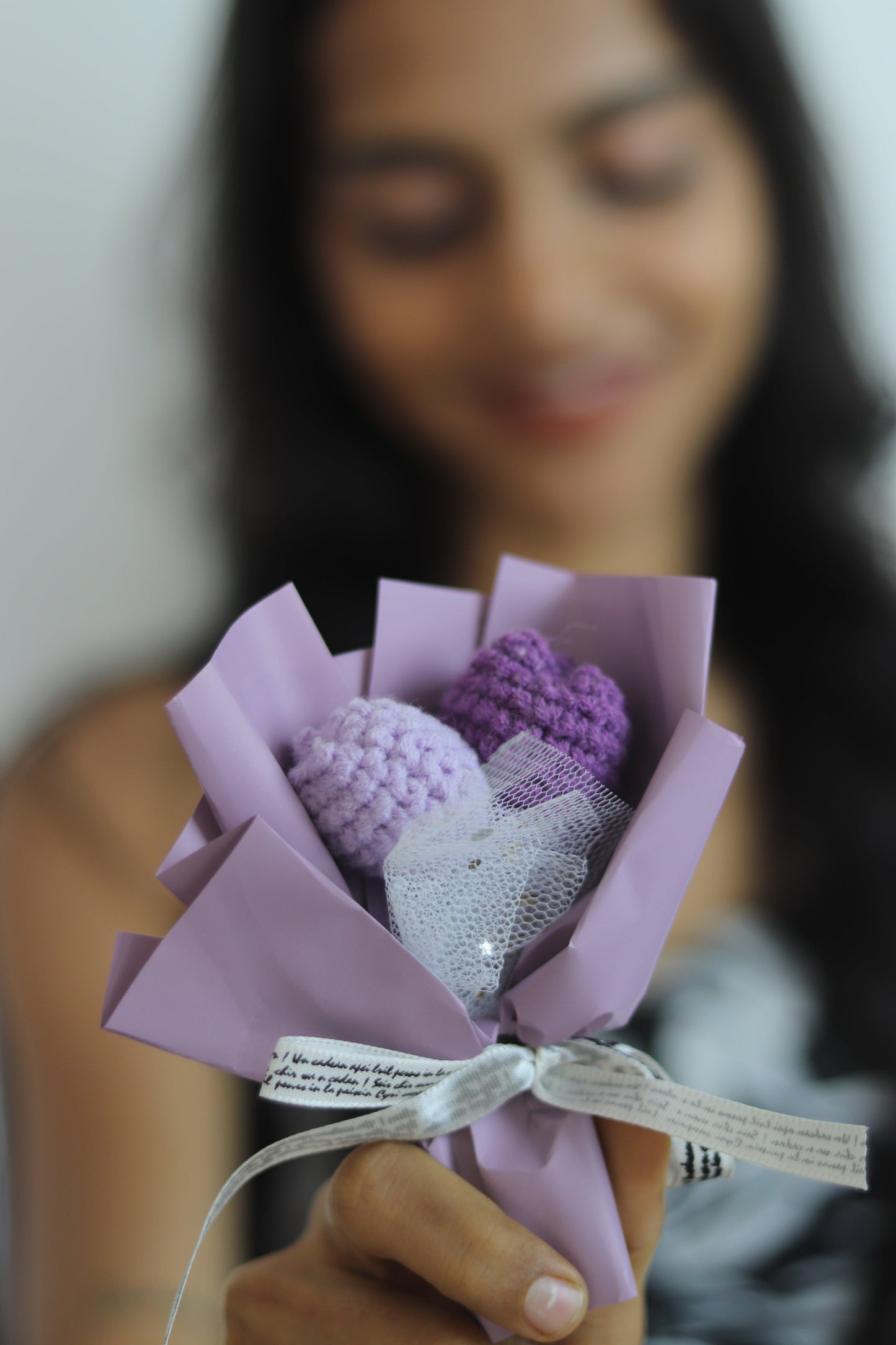 Lavender Grace Mini Tulip Bouquet | Valentines day gift | Gift for women | Mini bouquet crochet flower | Tulip mini crochet | Elnorah