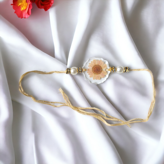 Peach Harmony Rakhi | Rakhi for Raksha Bandhan | Floral Rakhi | Brother sister | Elnorah Jewellery