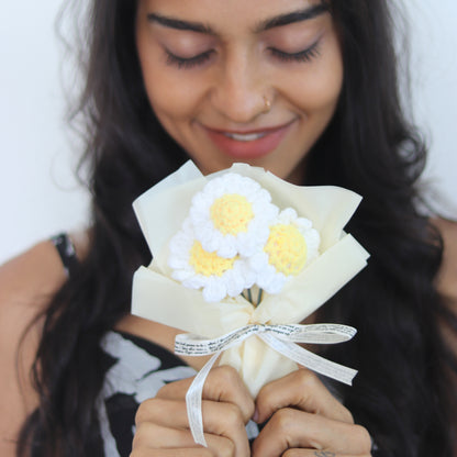 Pure Bliss Mini Daisy Bouquet | Crochet mini bouquet | Mini bouquet gift | Valentines day gift | Elnorah