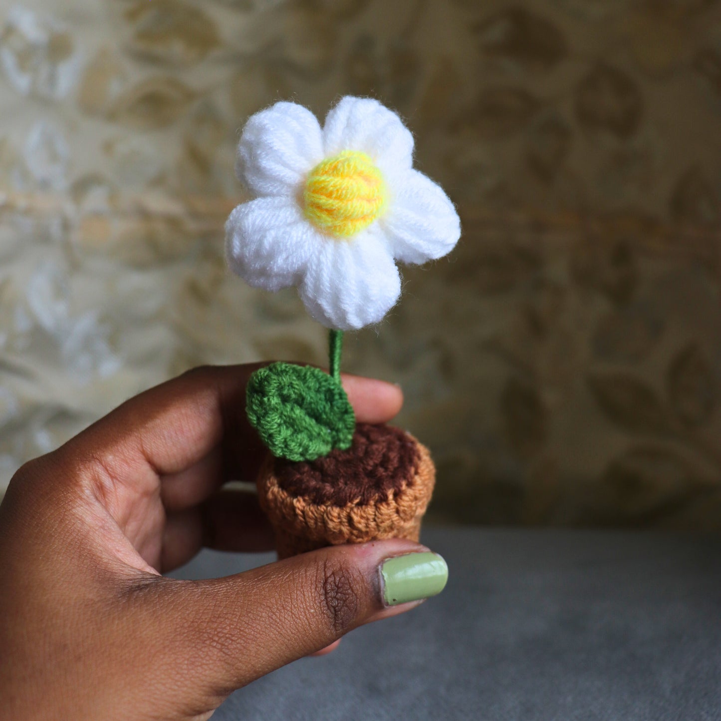 Pure Serenity Crochet Pot - White Daisy Decor