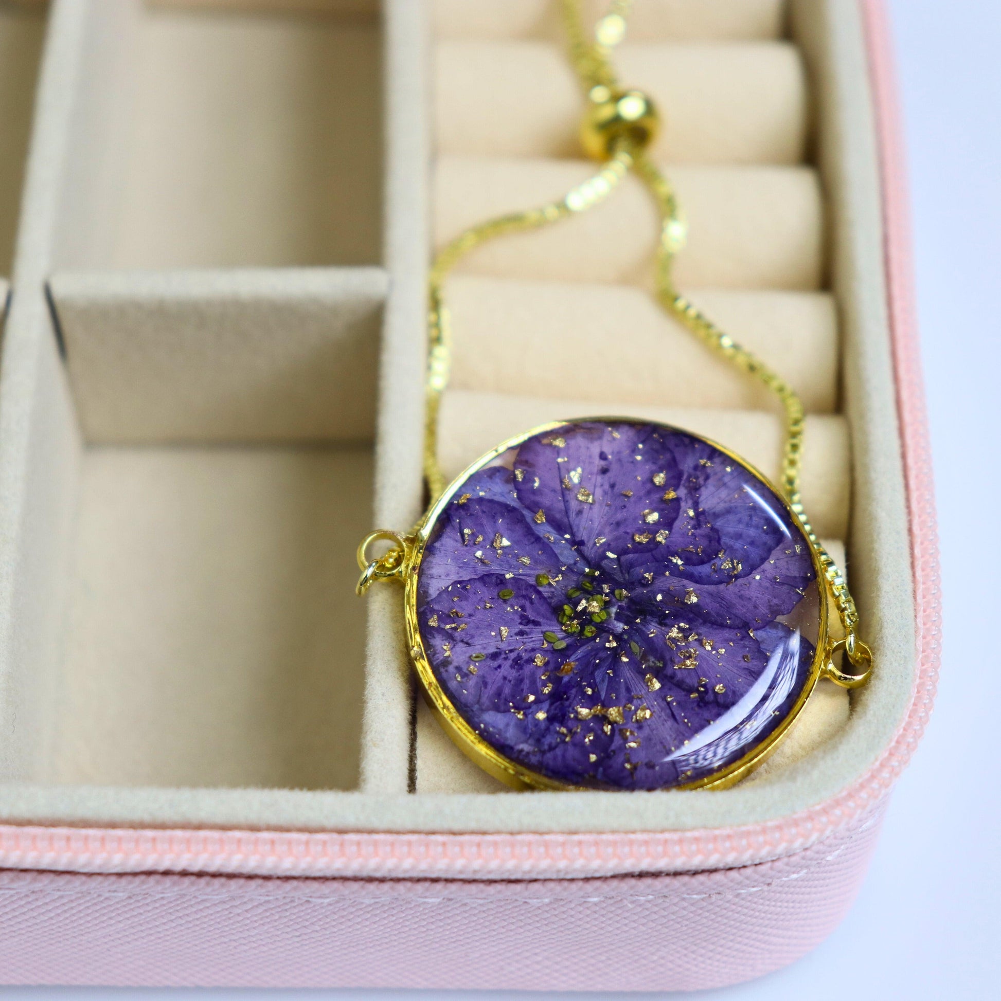 Purple valentines day gift hamper | Water lily necklace | Water lily bracelet | Valentines day gift | Gift for women