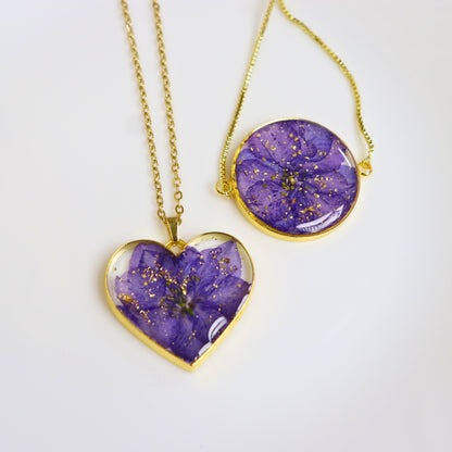 Purple valentines day gift hamper | Water lily necklace | Water lily bracelet | Valentines day gift | Gift for women