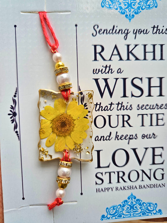 Radiant Daisy Rakhi | Raksha Bandhan 2024 | Floral Rakhi | Rakhi for brother and sister | Elnorah Jewellery