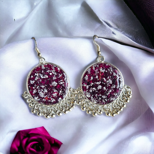 Rose Petals Jhumka | Real Flower Jewellery | Elnorah Jewellery