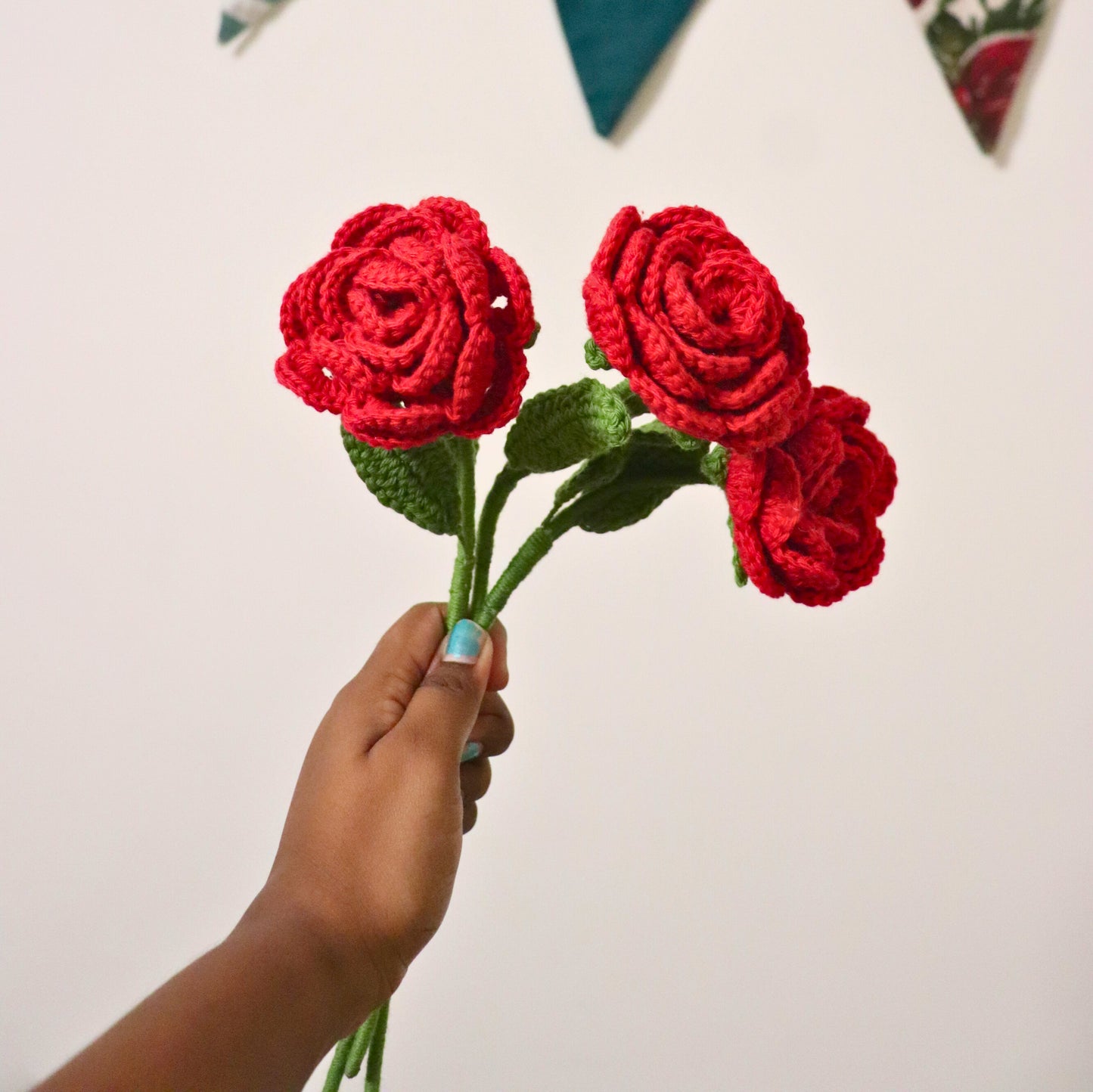 Red Rose Crochet Flower – Handmade Valentine’s Day Gift