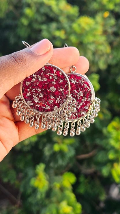 Rose Petals Jhumka | Real Flower Jewellery | Elnorah Jewellery