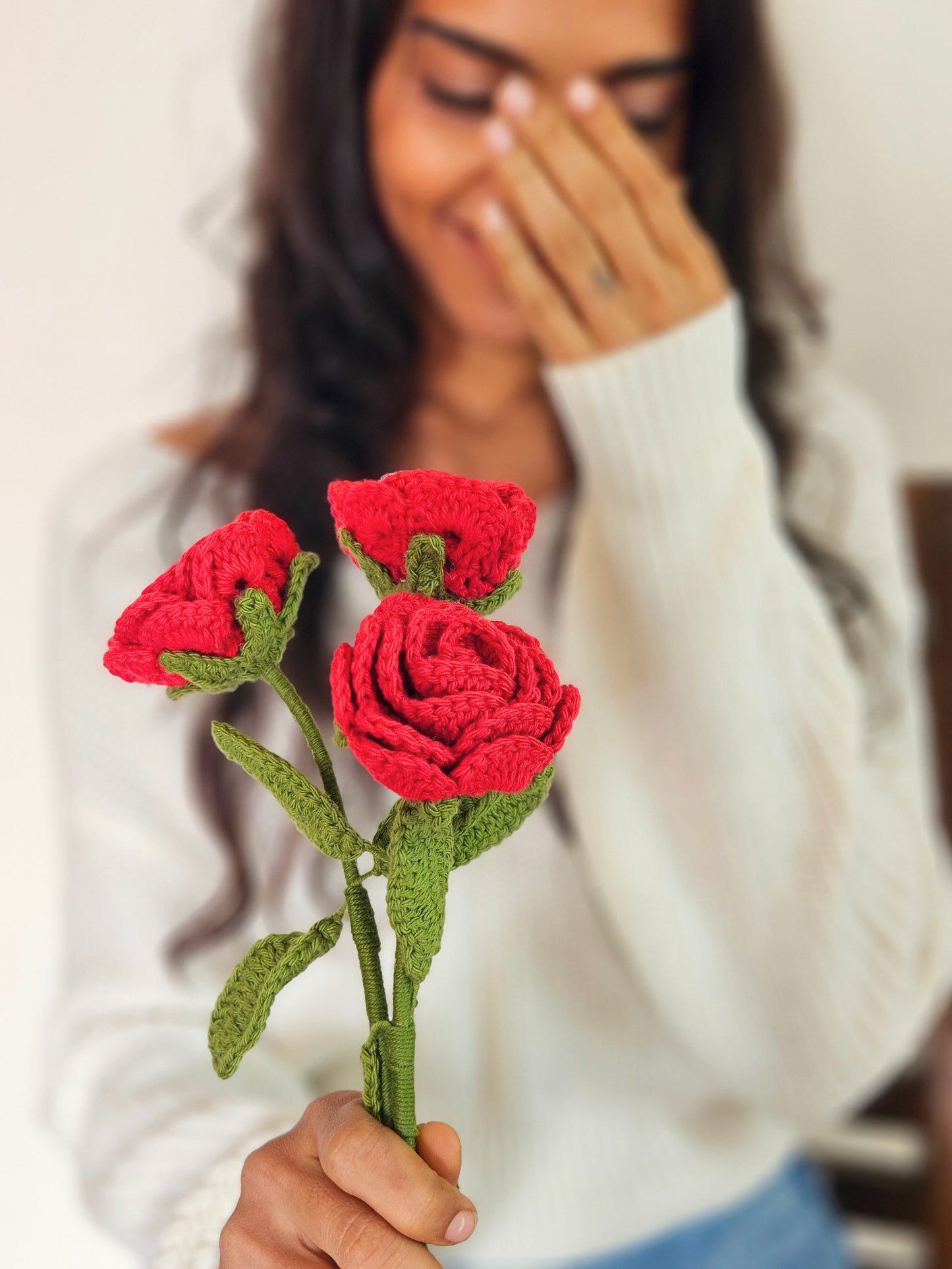 Red Rose Crochet Flower – Handmade Valentine’s Day Gift