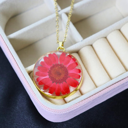 Forever Daisy Love Box | Red daisy necklace earrings bracelet | Valentines day gift hamper