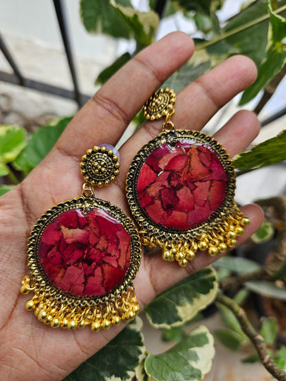 Rosette Dangle | Real flower Jhumkas | Real Flower Jewellery