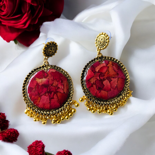 Rosette Dangle | Real flower Jhumkas | Real Flower Jewellery