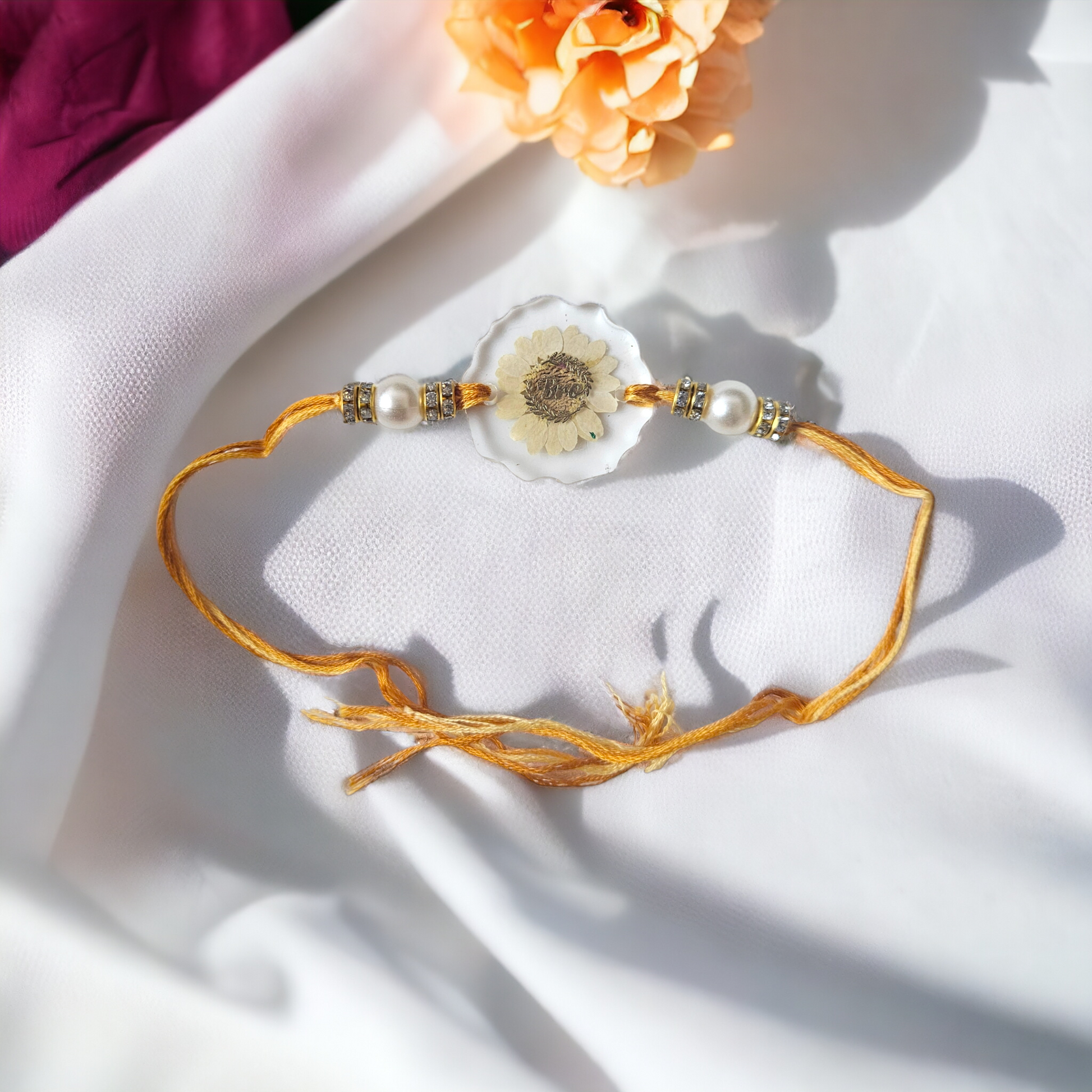 Soft Pink Bloom Rakhi | Raksha Bandhan 2024 | Floral Rakhi | Real Flower Jewellery | Elnorah Jewellery
