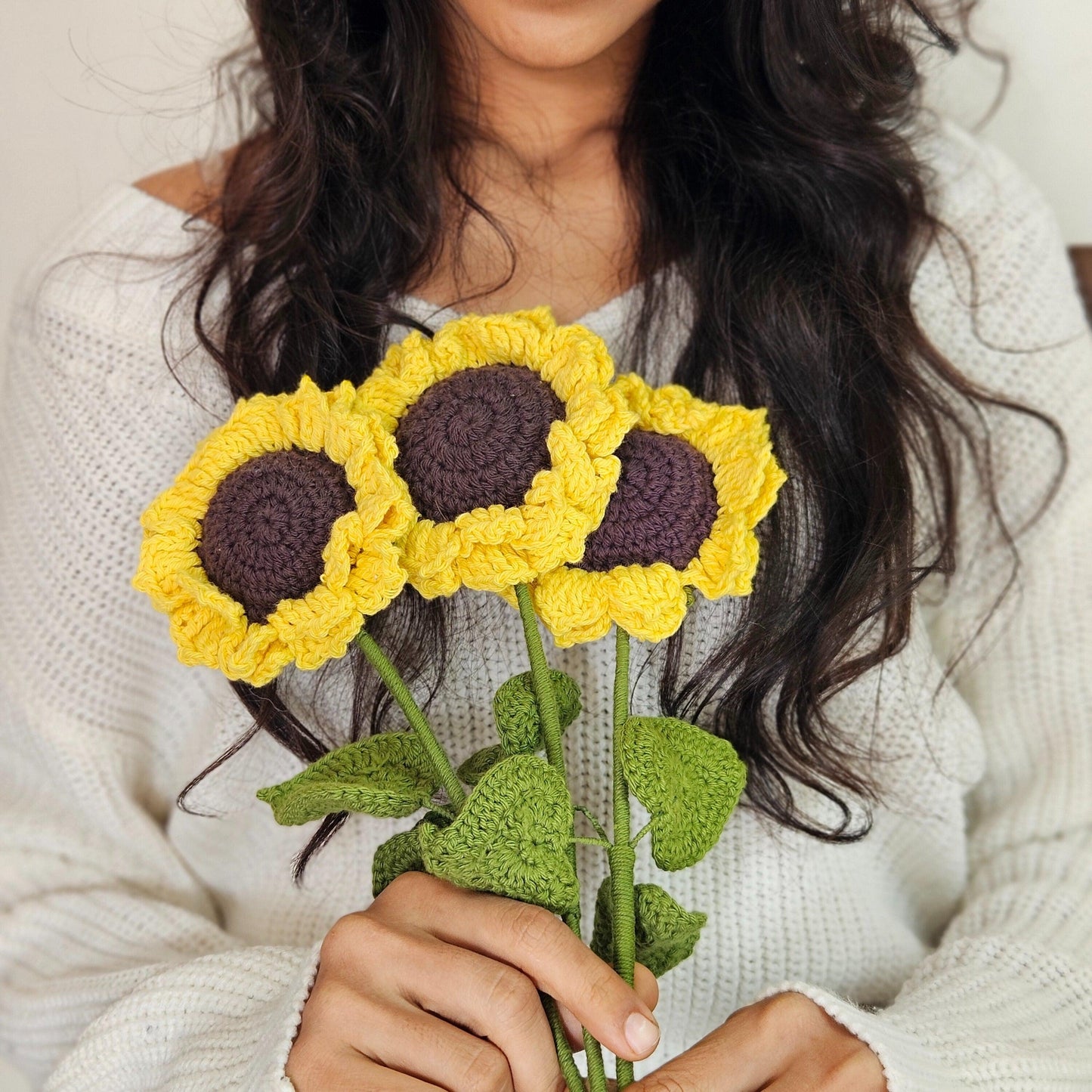 Handmade Sunflower Crochet Flower