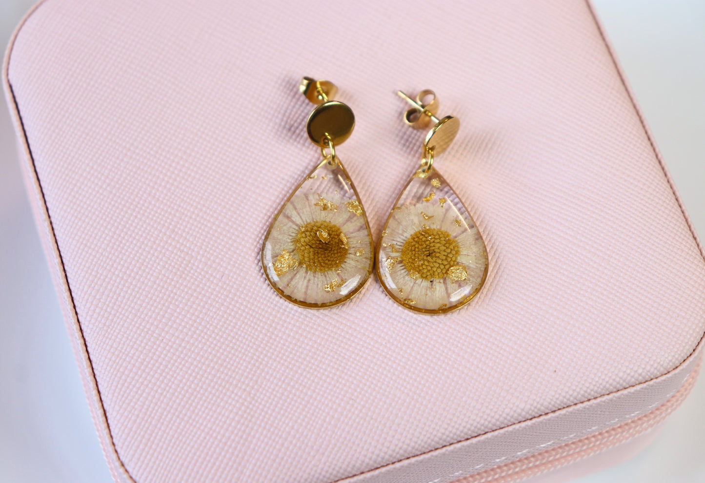 Golden Aster Teardrop Earrings